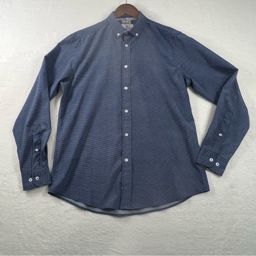 Men's Blue Button-Up Shirt by International Report size Medium